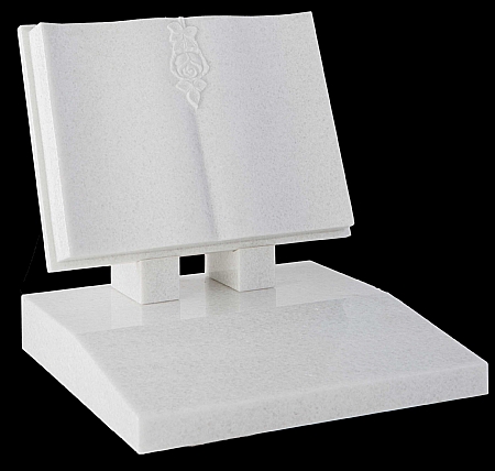 Granite Crystal White Book Headstone - 16103