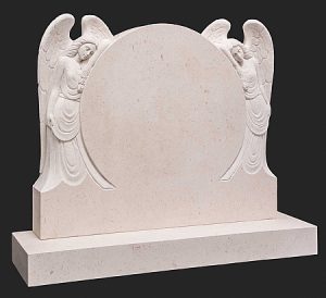 Brenna Stone Headstone with Two Angels - 16126