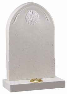 Brenna Stone Headstone with Flowers - 16129