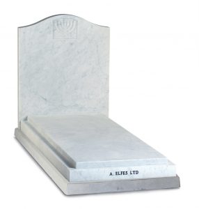 Italian White Marble Jewish Headstone - ES16A