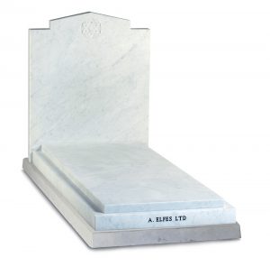 Italian White Marble Jewish Headstone - ES22A