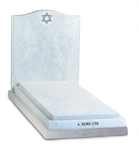 White Marble Jewish Headstone - ES25A