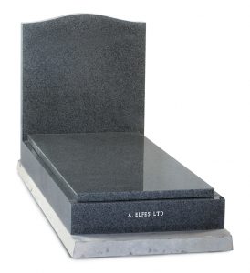 Dark Grey Granite Jewish Headstone - ES26B