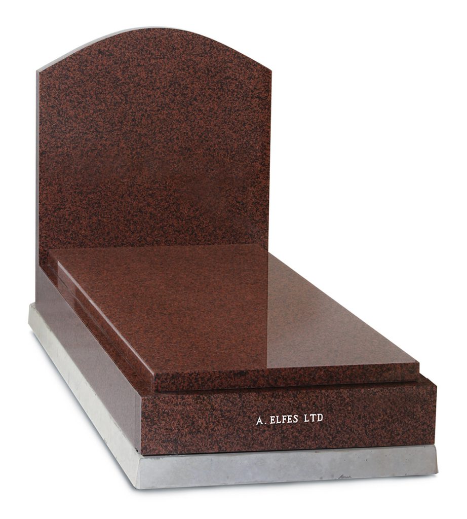 Ruby Red Granite Jewish Headstone - ES27A