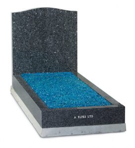 Peal Blue & Blue Chippings Jewish Headstone - ES28A