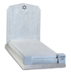 Italian White Marble Jewish Headstone - ES3A