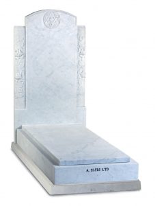 Italian White Marble Jewish Headstone - ES6A