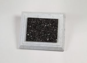 White Marble & Dark Grey Granite Headstone Plaque - T13