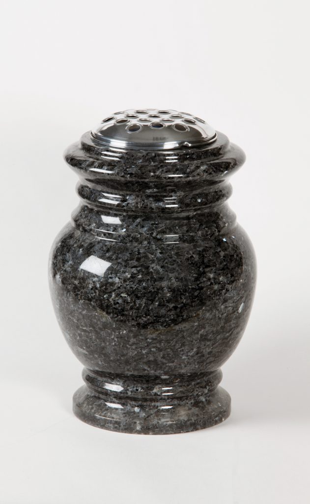Dark Grey Granite Jewish Headstone Vase - T4