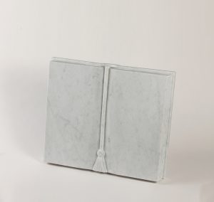 White Marble, Book Shaped Jewish Headstone - T9